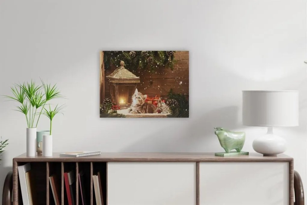 Fali kép Macska egy lámpa előtt  30 x 40 cm