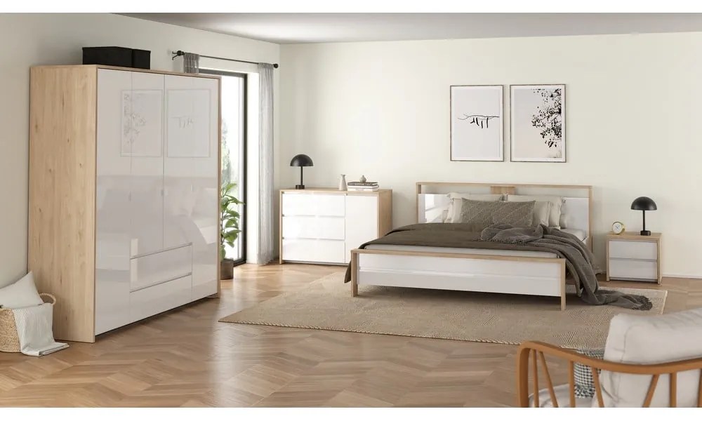 Fehér-natúr színű éjjeliszekrény Next – Tvilum