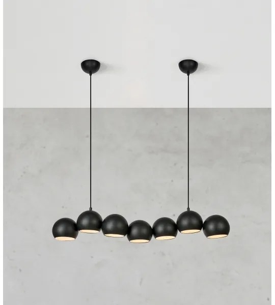 Markslöjd 108860 - Csillár zsinóron CUPOLO 7xE14/40W/230V fekete