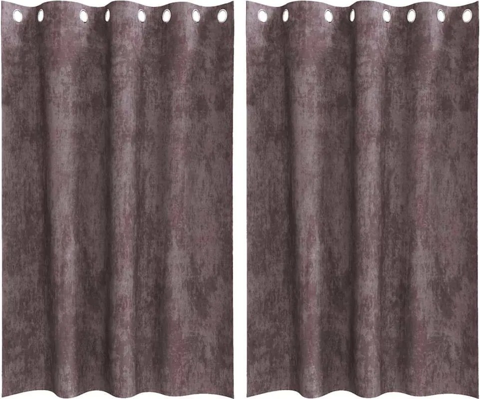 vidaXL Bársonyfüggönyök függönyökkel 2 pcs Barna 175 x 140 cm Bársony