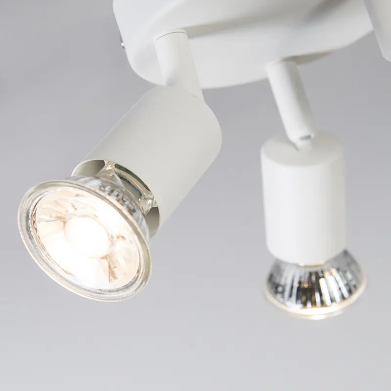 Modern fehér spotlámpa dönthető kerek 3-lámpás - Jeany