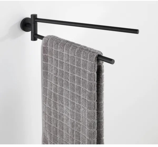 WENKO 24238100-törölközőtartó BOSIO BLACK 5,5x43 cm rozsdamentes acél/ezüst