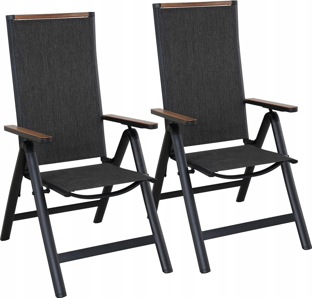 Prémium Összecsukható Kerti Szék Szett 2db-OS Magas Háttámla Grand Patio