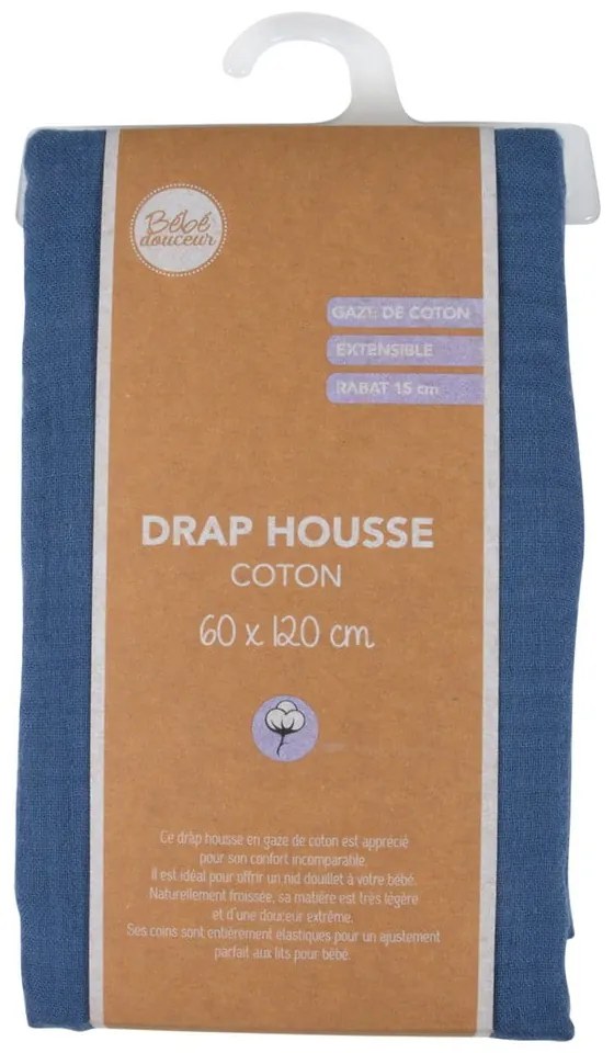 Gumis muszlin gyerek lepedő babaágyhoz 60x120 cm – Bébé Douceur