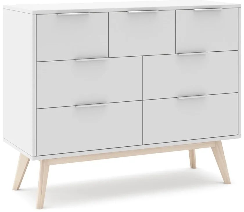 Fehér alacsony komód 120x83 cm Campus – Marckeric