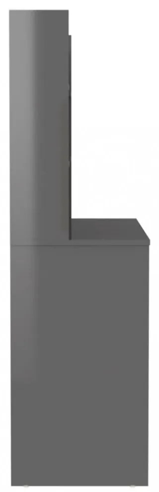 fényes szürke LED-es MDF sminkasztal 100 x 40 x 135 cm