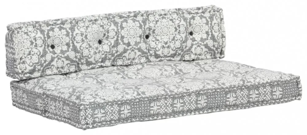 világosszürke foltvarrott szövet raklapkanapé-párna