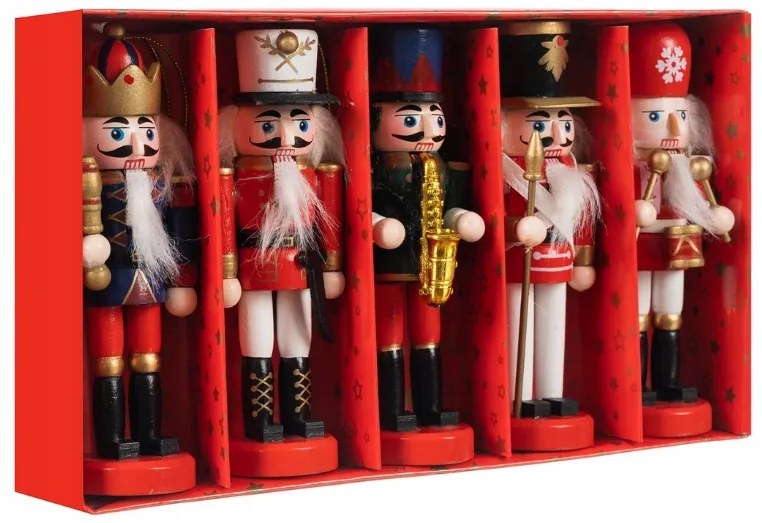 Karácsonyi díszek NUTCRACKER készlet 5 db, színes