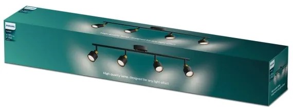 Philips - Spotlámpa NIALL 4xGU10/5W/230V fekete/réz