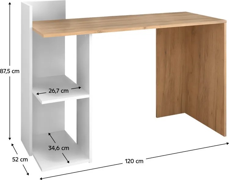 Polcos íróasztal 120x52x87,5cm barna FUR1231-2
