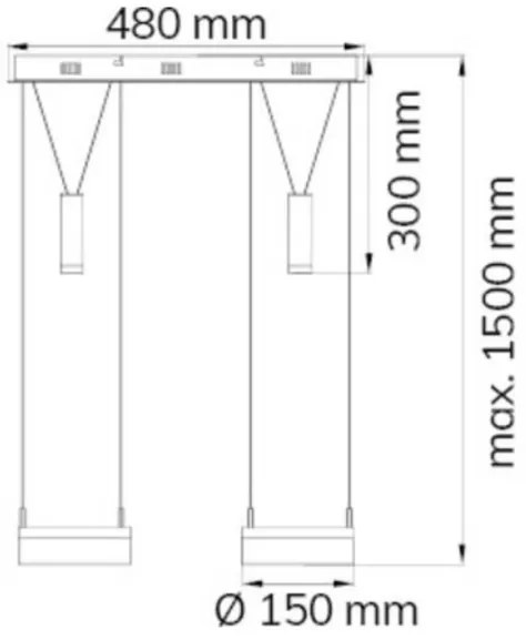 Wofi 7263.04.54.6000 - LED Dimmelhető csillár zsinóron 2xLED/7,5W/230V + 2xLED/1W