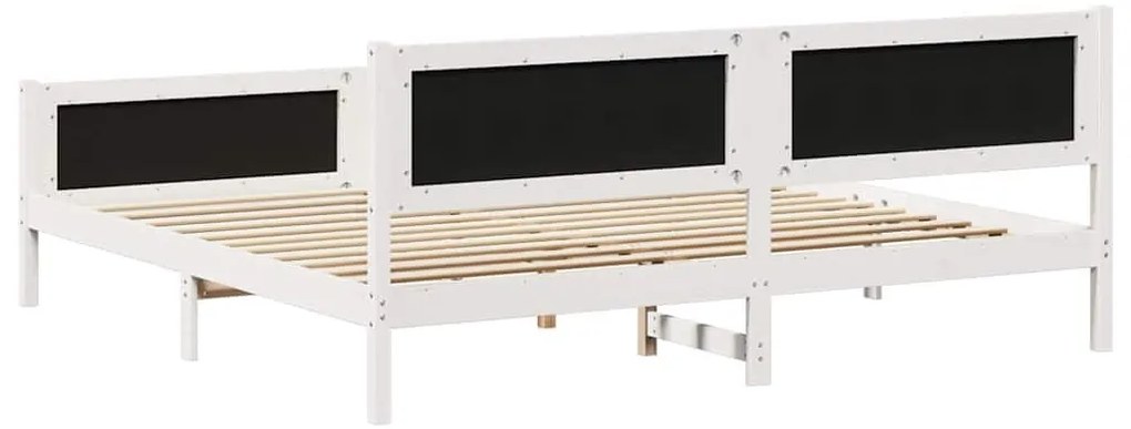 Ágykeret Fehér és világosszürke 200 x 200 cm Tömör fenyőfa