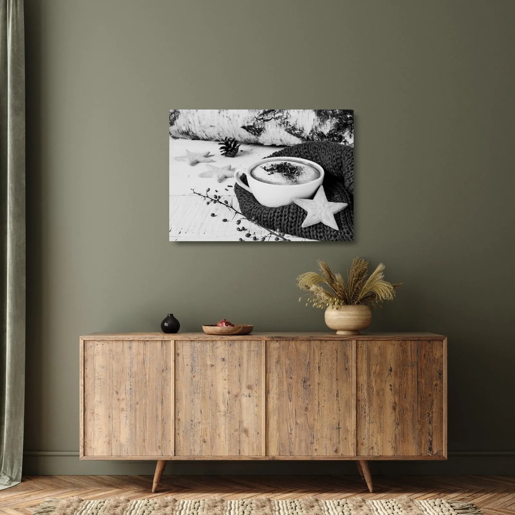 Üveg kép - Téli cappuccino (70x50 cm)