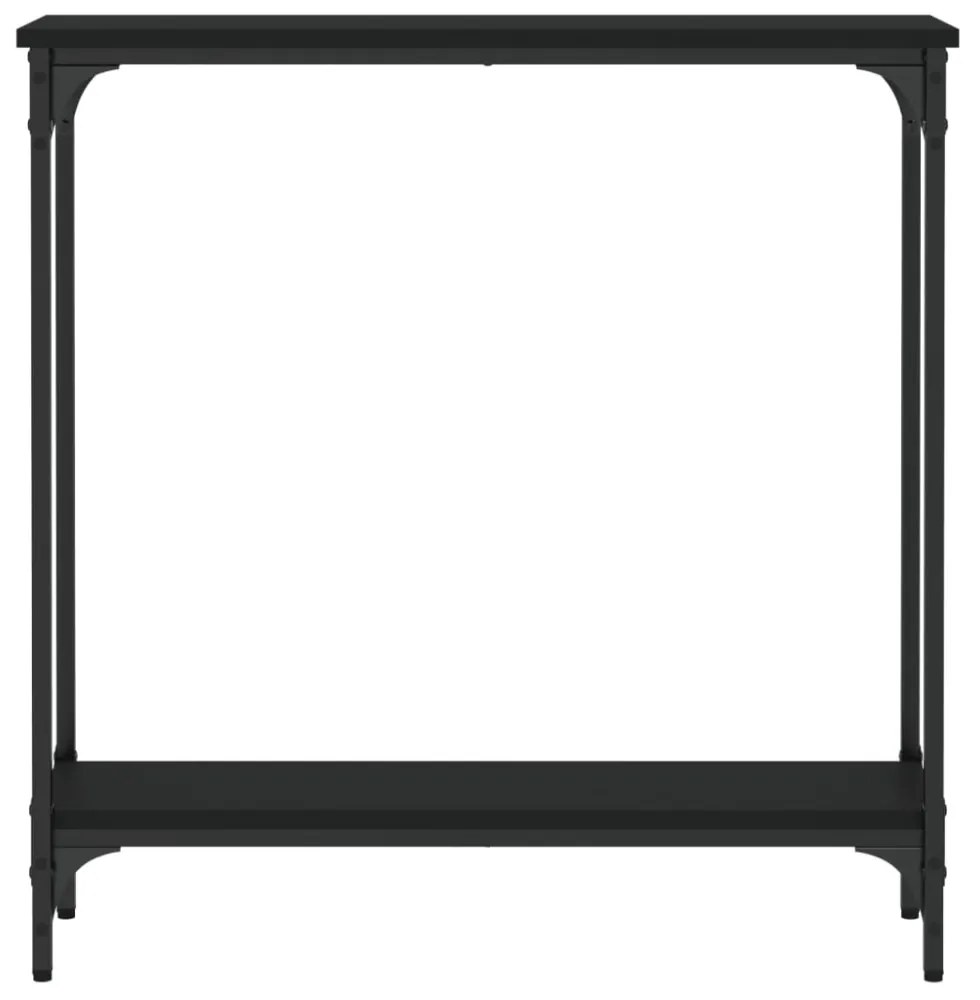 fekete szerelt fa tálalóasztal 75x22,5x75 cm