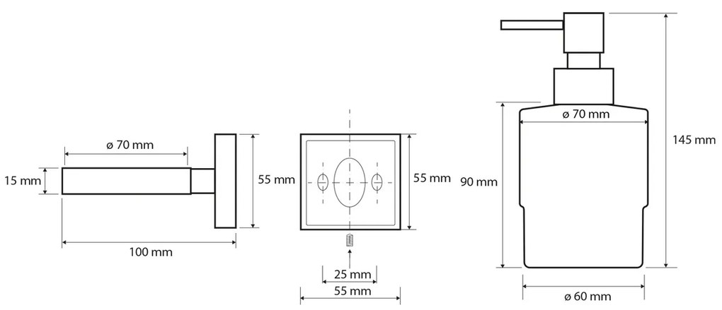 SAPHO XQ101 X-Square Mini szappanadagoló 200 ml,króm