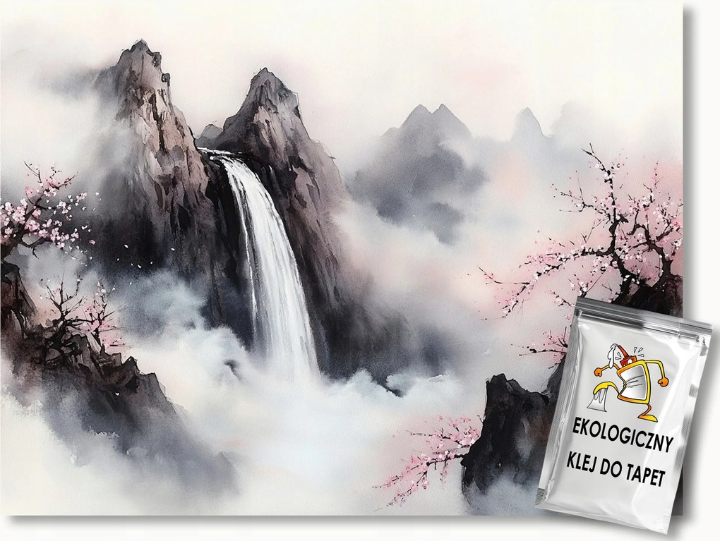 Fotótapéta Flizelina Ázsia Orient Ink Tájkép Kilátás Vízesés 350x250 ragasztó