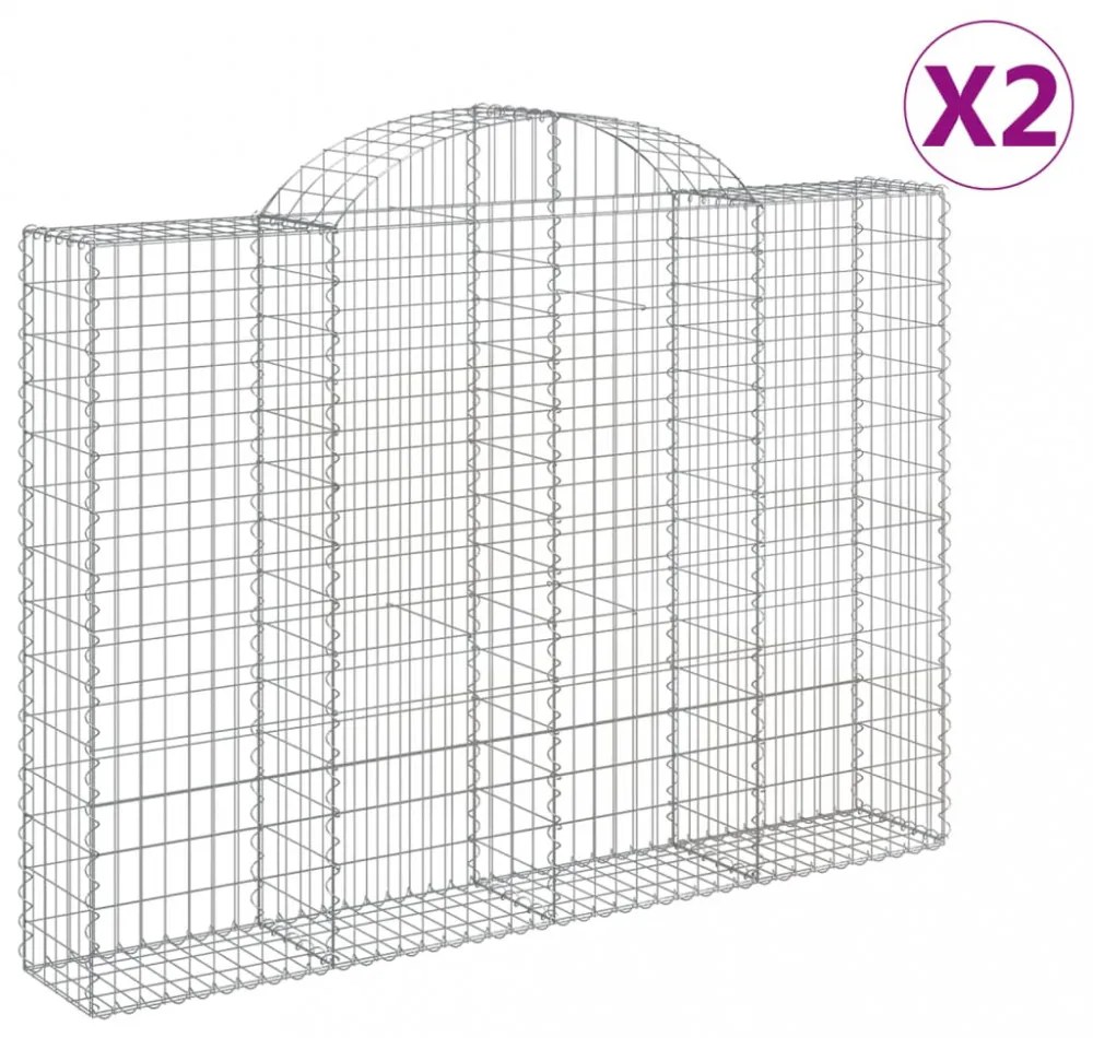2 db íves horganyzott vas gabion kosár 200x30x140/160 cm