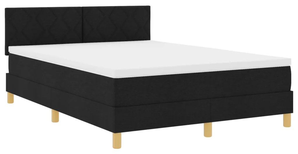 Box spring ágy matraccal & LED Fekete 160x200 cm Szövet