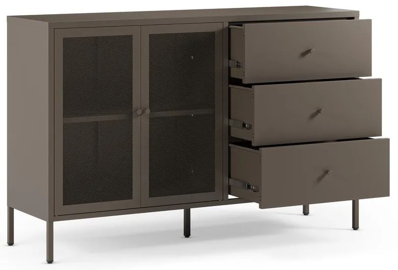 Szürke fém komód 140x90x40 cm Fayna – Marckeric