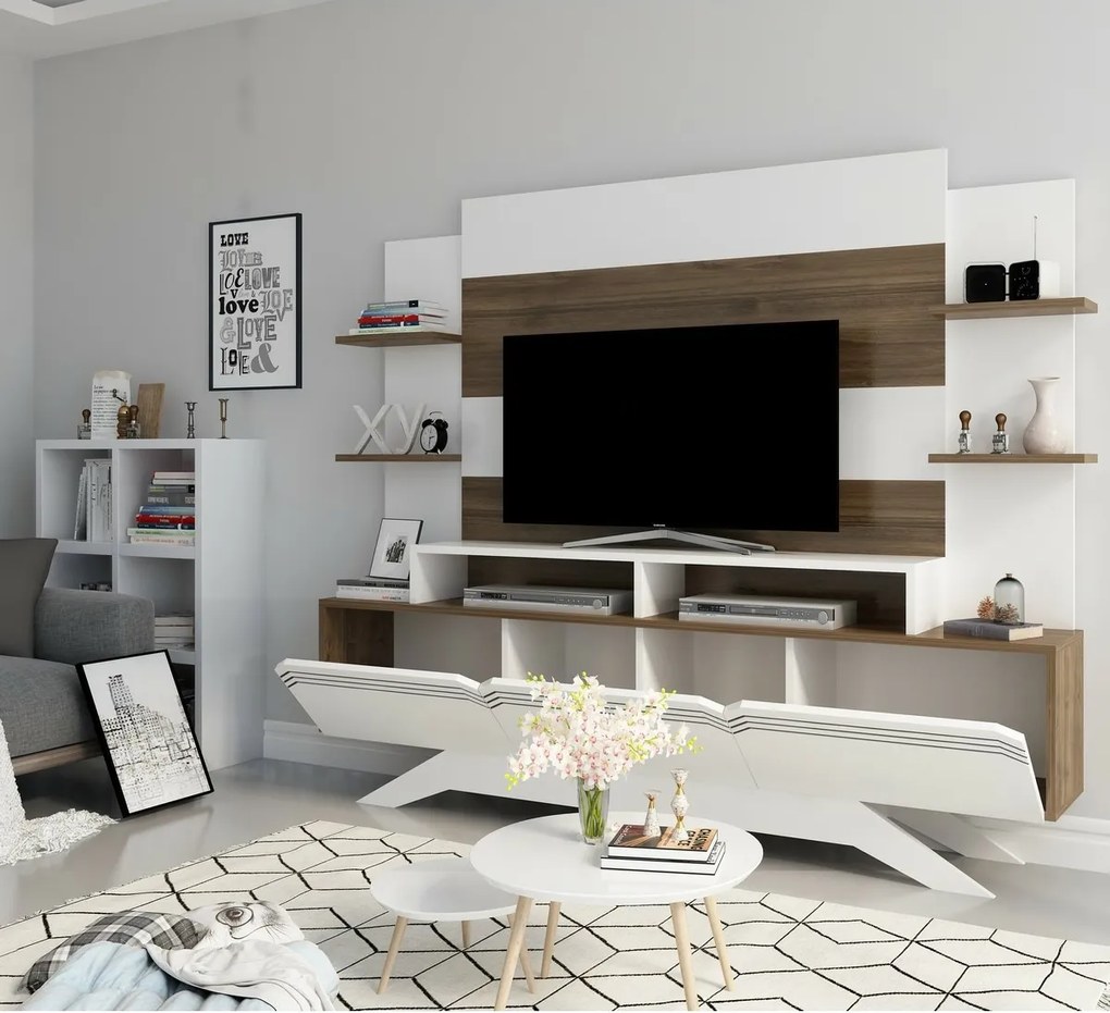 Delpi Walnut and White TV-fal