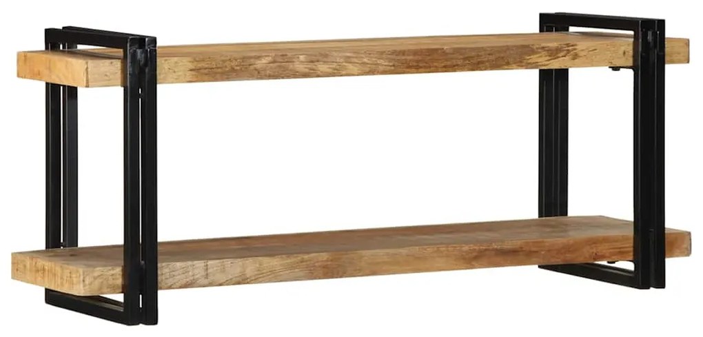 fali polc 110x33x45 cm tömör nyersfa Mango
