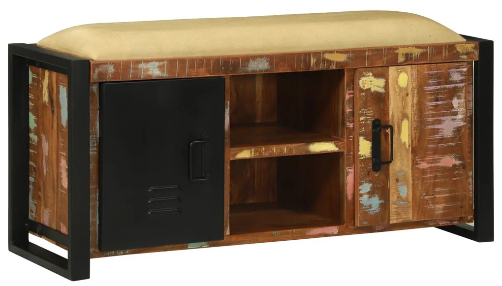 pad szekrény multicolor 100x35x50 cm tömör újrahasznosított fa