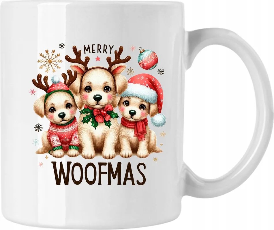 Karácsonyi Ajándék Bögre Kutyák Rénszarvasok Kiskutyák