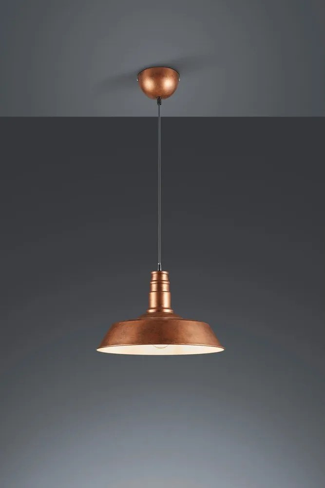 Rézszínű fém függőlámpa fém búrával ø 36 cm Will – Reality