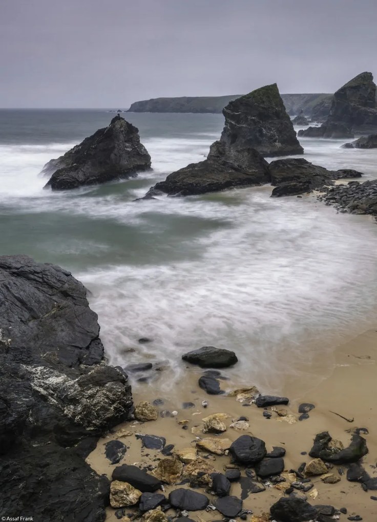 Poszter 20,5x28,4cm Bedruthan Steps Cornwall tengerpart 3, Assaf Frank