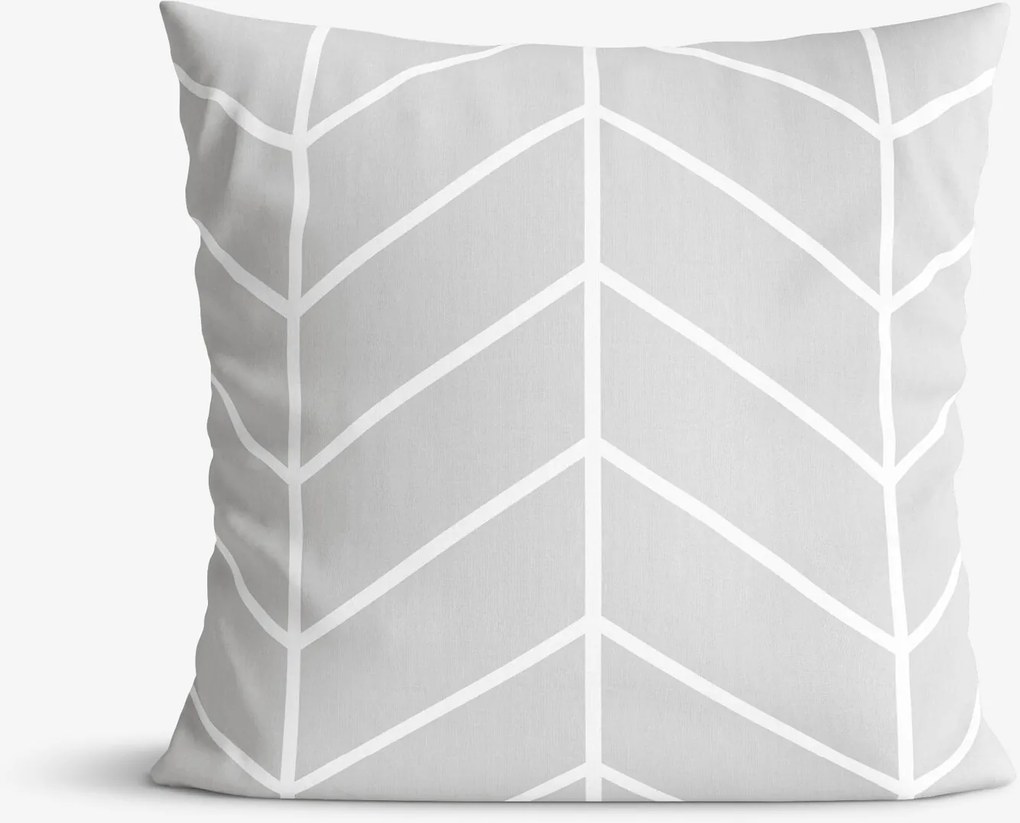 Goldea pamut párnahuzat - fehér cikkcakk szürkén 40 x 60 cm