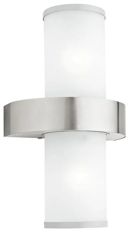 EGLO 86541 - BEVERLY kültéri fali lámpa 2xE27/60W ezüst/fehér