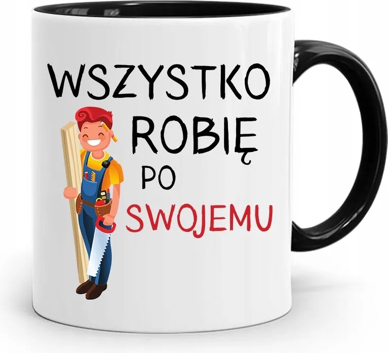 Fekete Asztalos Bögre Mindent A Magam Módján Csinálok, fényképes nyomattal