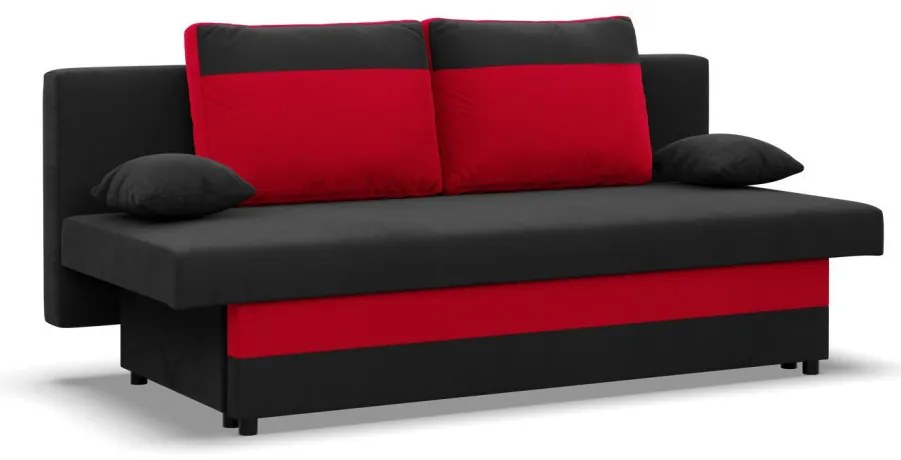 Sony kanapé, szövet anyag, hab töltet, fekete - piros