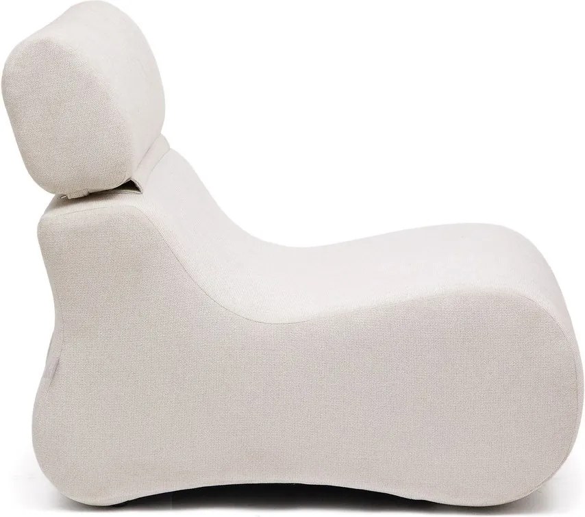 Fehér-világos rózsaszín zsenília fotel Club – Kave Home