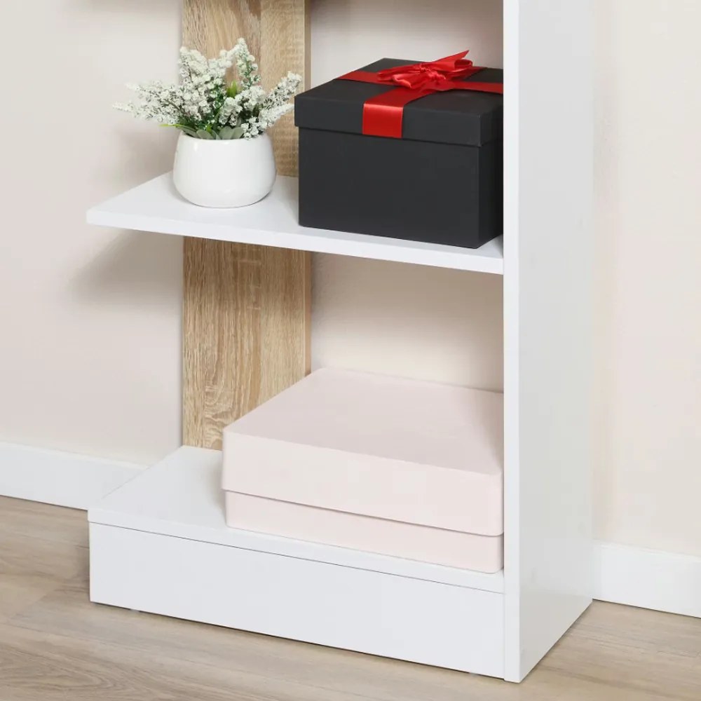 Polcos tároló könyvespolc 45x21x170cm barna FUR1958-1