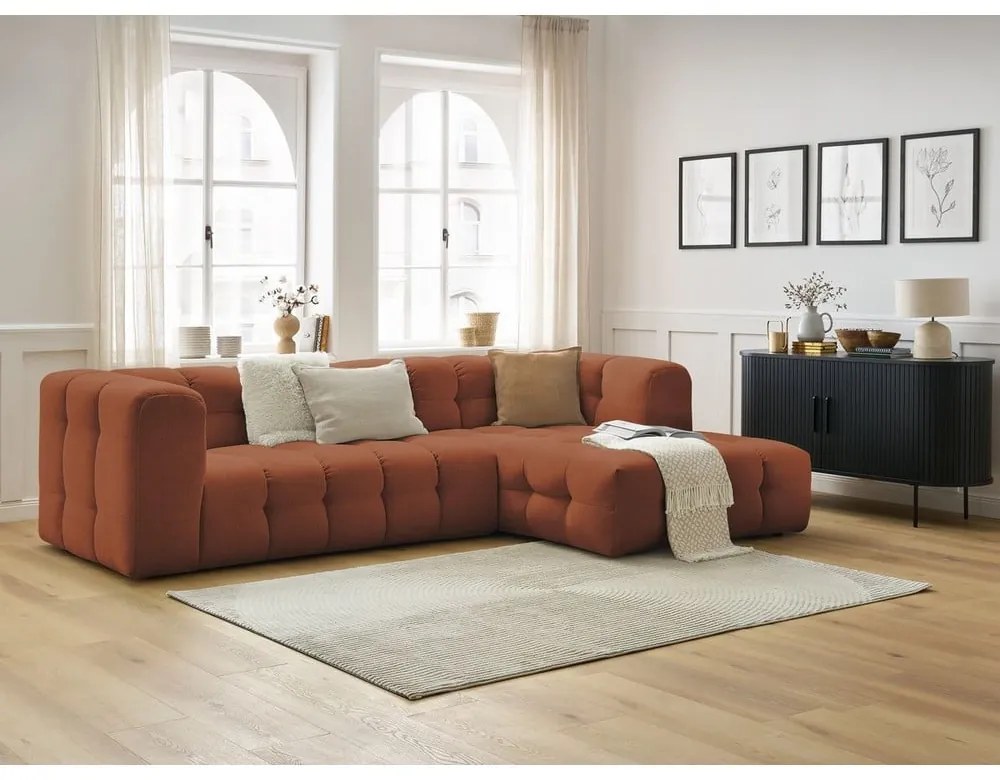 Téglavörös sarokkanapé (jobb oldali) Cloud – Bobochic Paris