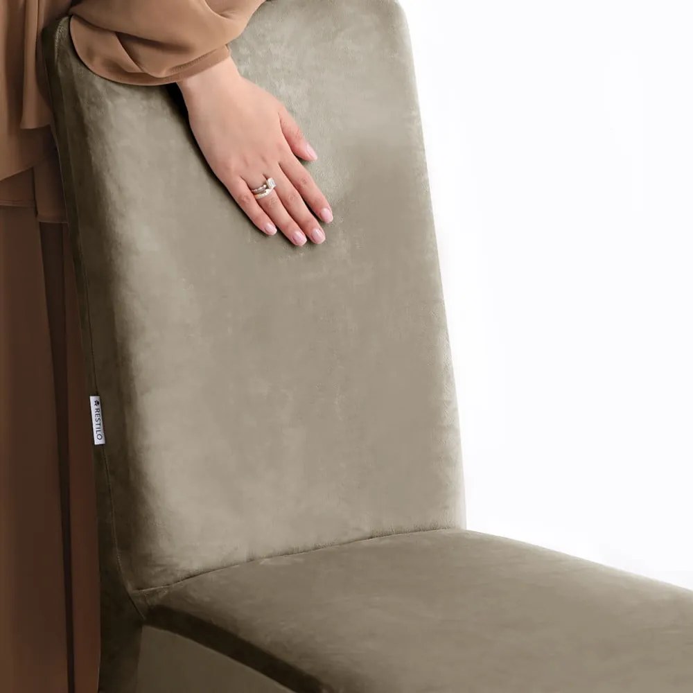 Szürkésbézs gumis szék huzat szett 4 db-os 48 cm Sento – Restilo