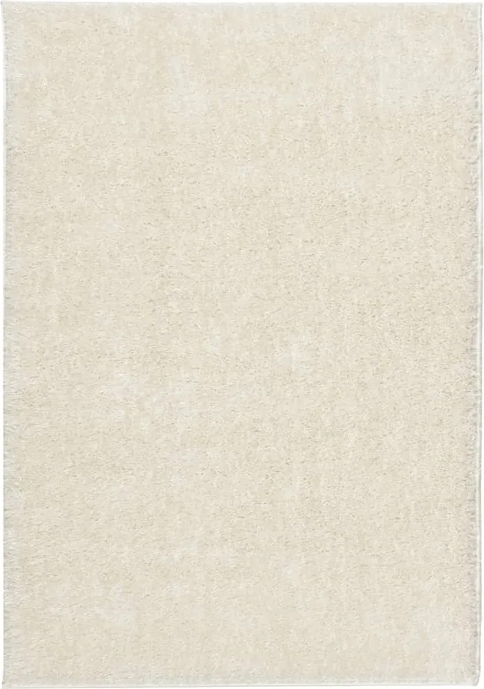 vidaXL ISTAN krémszínű hosszú szálú fényes szőnyeg 140 x 200 cm