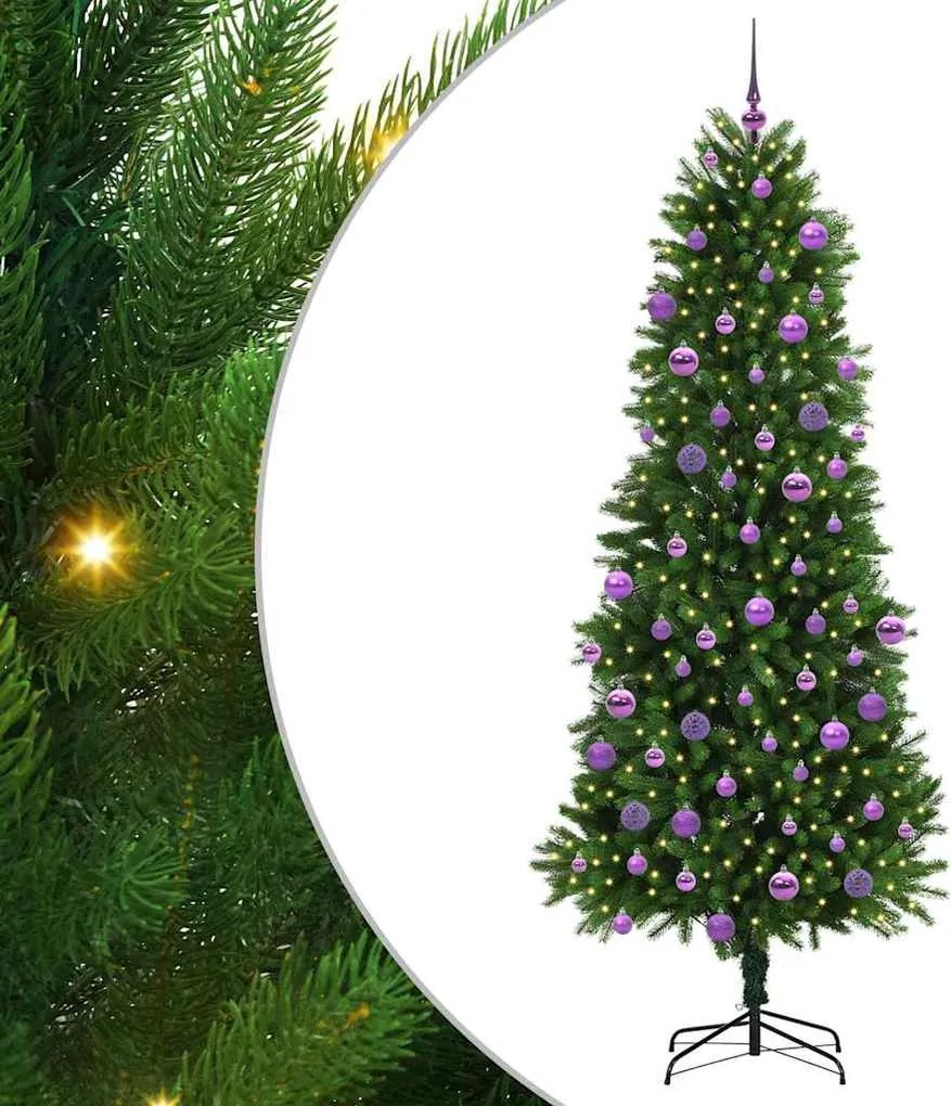 vidaXL Karácsonyfa 300 LED-del állvánnyal Zöld 240 cm PE