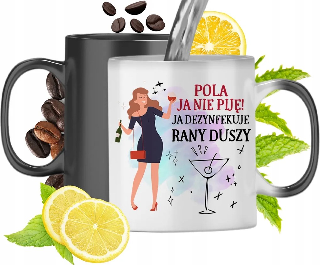 Mágikus Bögre Poli Fekete Matt Nyomtatott Fotóval 330ml