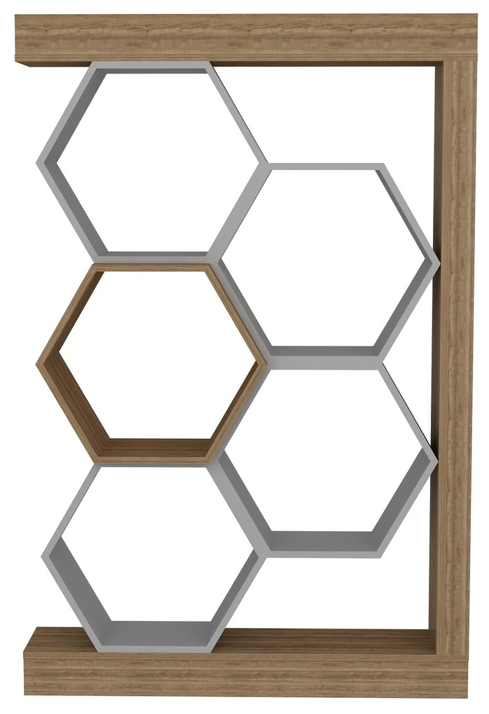 könyvespolc Artemis - Walnut, White