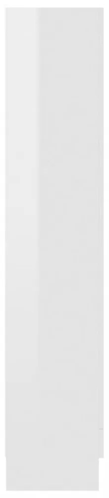 magasfényű fehér szerelt fa vitrinszekrény 82,5 x 30,5 x 150 cm