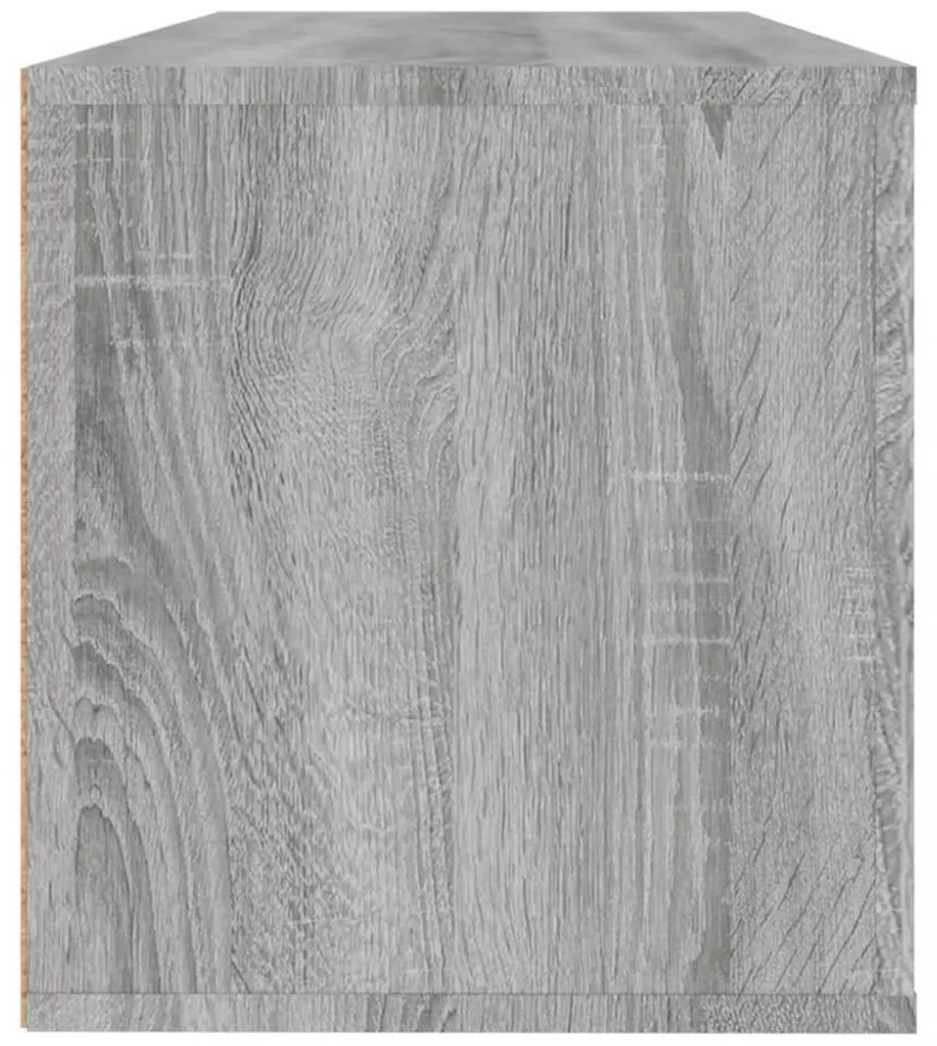 szürke sonoma színű szerelt fa fali cipősszekrény 100x35x38 cm