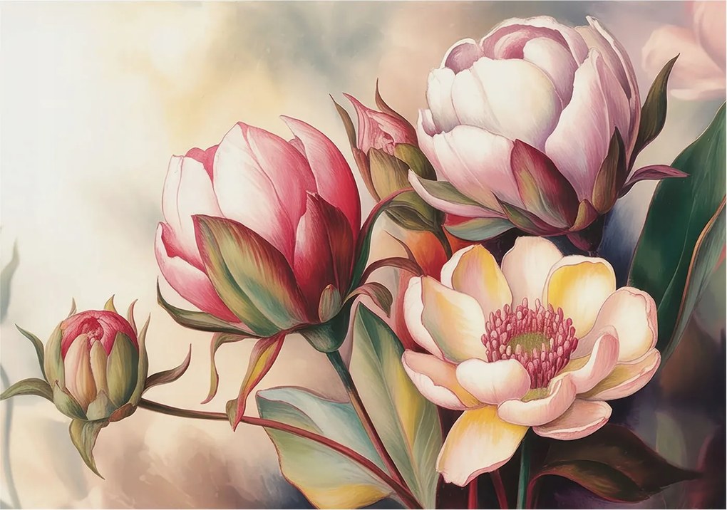 Fotótapéta Flizelin Fali Ragasztó Szett Virágcsokor 312x219 Ragasztó