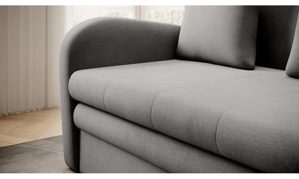 Szürke bársony kinyitható kanapé 130 cm Ario – ELTAP