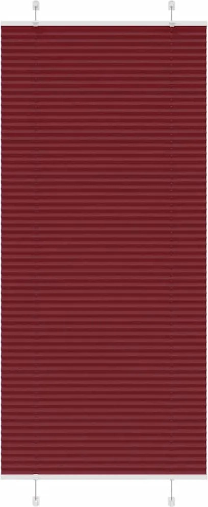 vidaXL pliszírozott vak Bordeaux piros 85x200 cm szövetszélesség