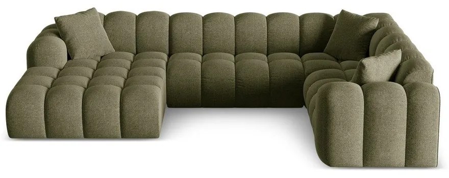 Zöld zsenília sarokkanapé (jobb oldali-U alakú) Treno – Cosmopolitan Design