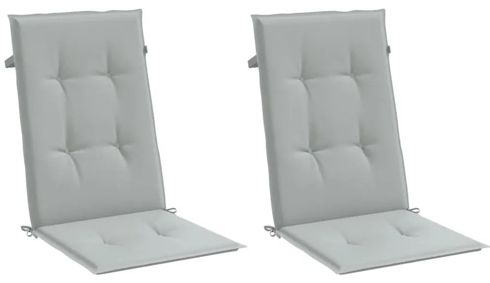 2 db világosszürke szövet magas háttámlájú székpárna 120x50x5cm