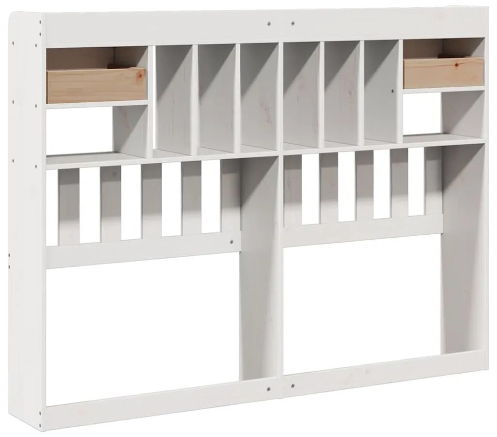 fehér tömör fenyőfa fejtámla tárolóval 150 cm