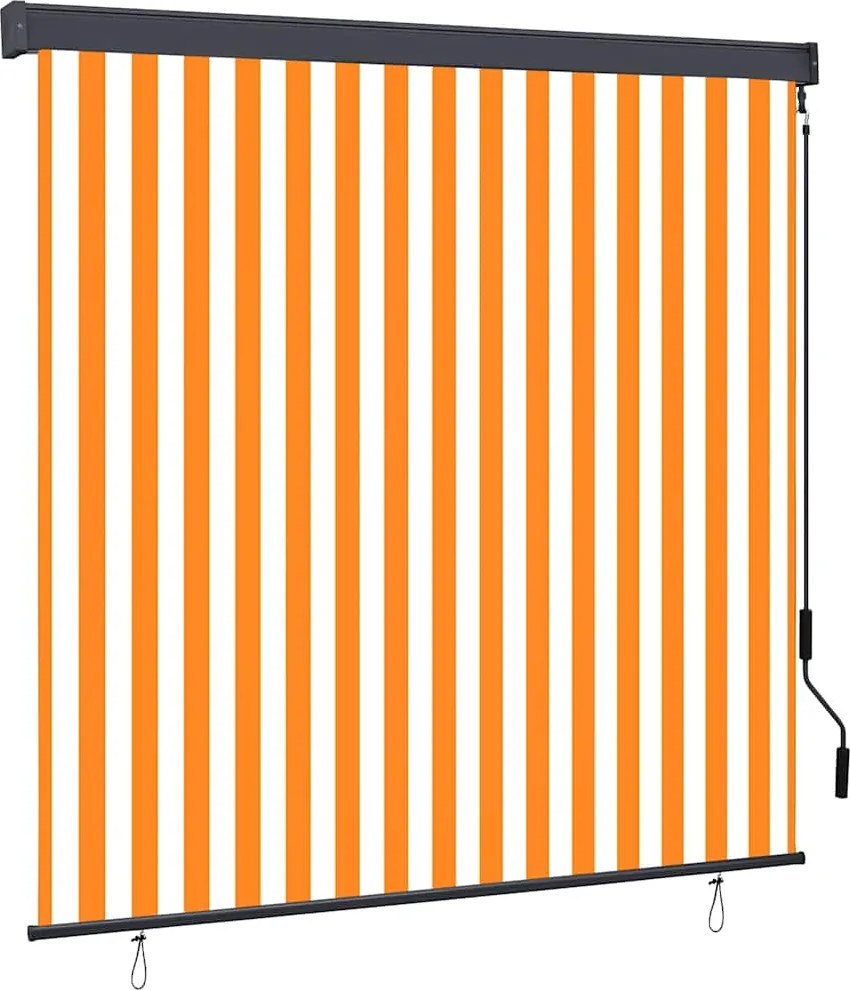 vidaXL Roletta Fehér és Narancssárga 180 x 250 cm Szövet és Alumínium